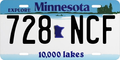 MN license plate 728NCF