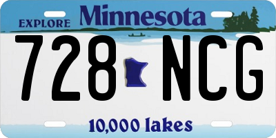 MN license plate 728NCG