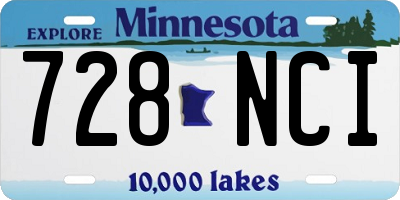 MN license plate 728NCI