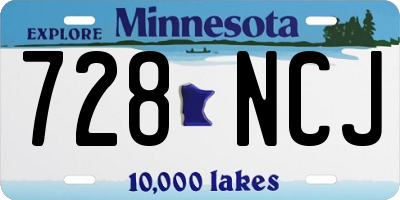 MN license plate 728NCJ