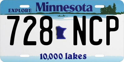 MN license plate 728NCP