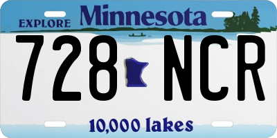 MN license plate 728NCR