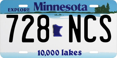 MN license plate 728NCS