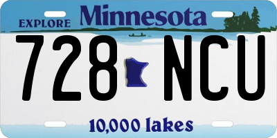 MN license plate 728NCU