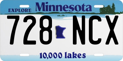 MN license plate 728NCX