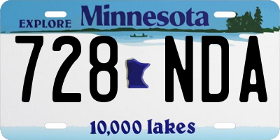 MN license plate 728NDA