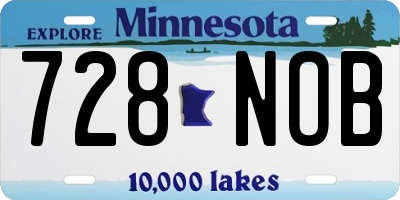 MN license plate 728NOB