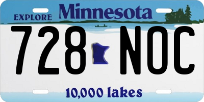MN license plate 728NOC