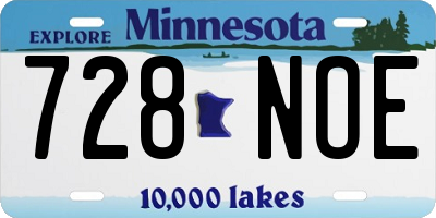 MN license plate 728NOE