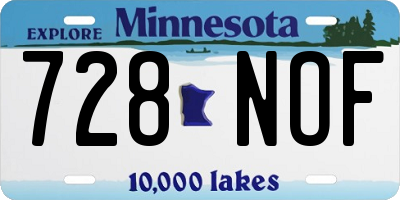 MN license plate 728NOF