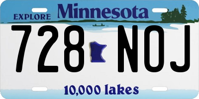 MN license plate 728NOJ