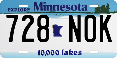 MN license plate 728NOK