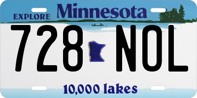 MN license plate 728NOL