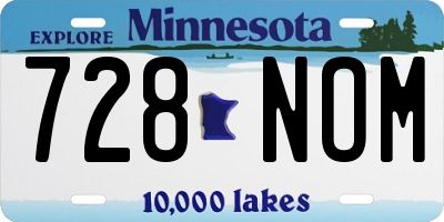 MN license plate 728NOM