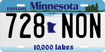 MN license plate 728NON