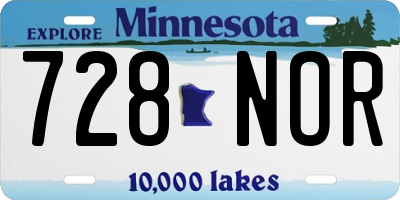 MN license plate 728NOR