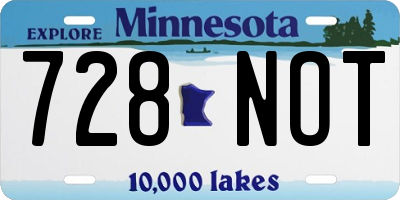 MN license plate 728NOT