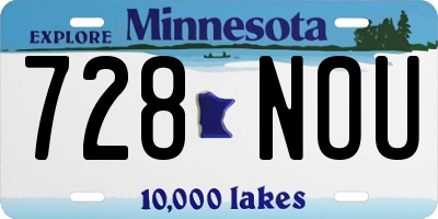 MN license plate 728NOU