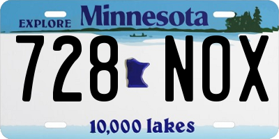 MN license plate 728NOX