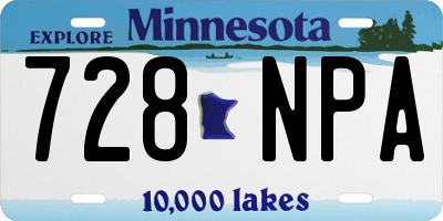 MN license plate 728NPA