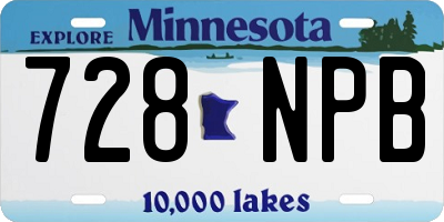 MN license plate 728NPB