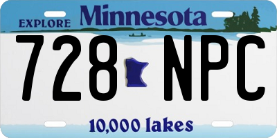 MN license plate 728NPC