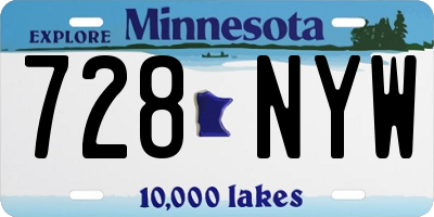 MN license plate 728NYW