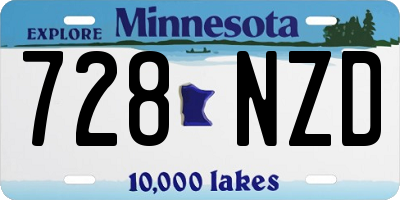 MN license plate 728NZD