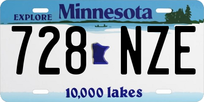 MN license plate 728NZE