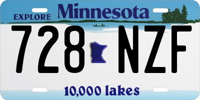 MN license plate 728NZF