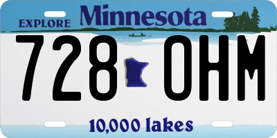 MN license plate 728OHM
