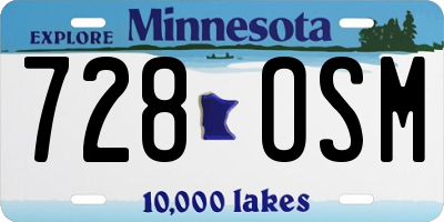 MN license plate 728OSM