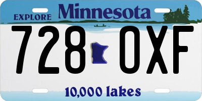 MN license plate 728OXF