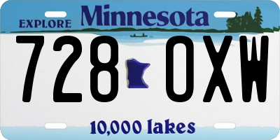 MN license plate 728OXW