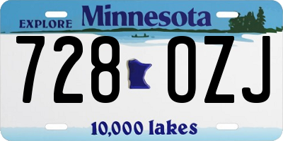 MN license plate 728OZJ