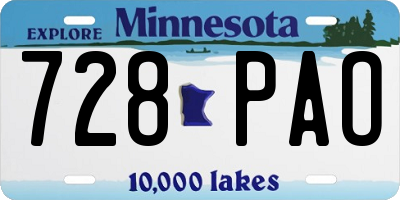 MN license plate 728PAO