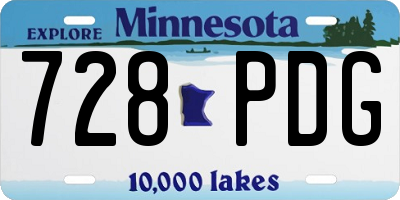 MN license plate 728PDG