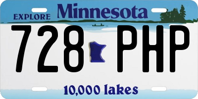 MN license plate 728PHP