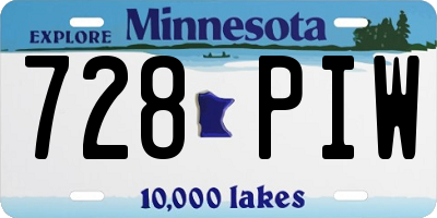 MN license plate 728PIW