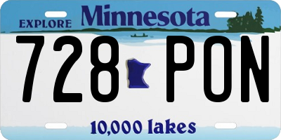 MN license plate 728PON