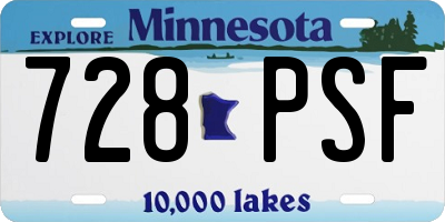 MN license plate 728PSF