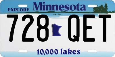MN license plate 728QET