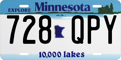 MN license plate 728QPY