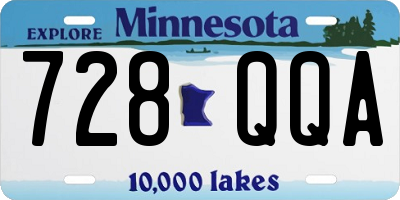 MN license plate 728QQA