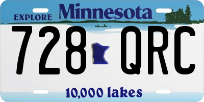 MN license plate 728QRC
