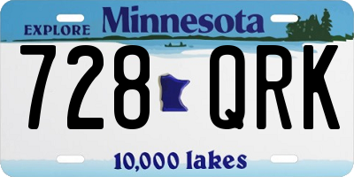 MN license plate 728QRK
