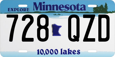 MN license plate 728QZD