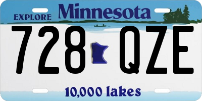 MN license plate 728QZE