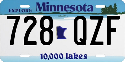 MN license plate 728QZF