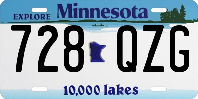 MN license plate 728QZG